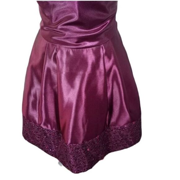 JESSICA MCCLINTOCK FOR GUNNE SAX PURPLE/PLUM SATIN SEQUIN DRESS SZ.3 EUC - Picture 5 of 7